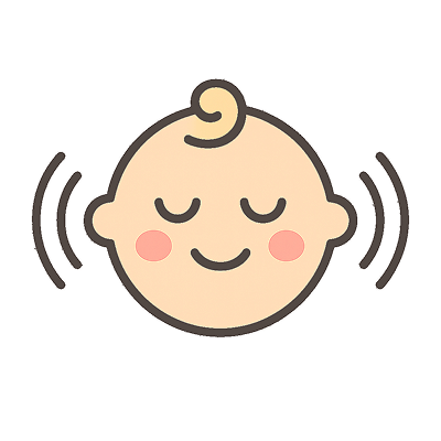Smiling baby icon with calm waves